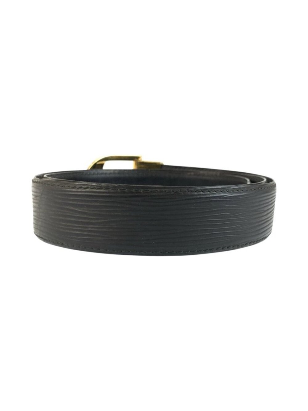 Louis Vuitton Epi Ceinture 85 Black Noir Gold Leather Belt